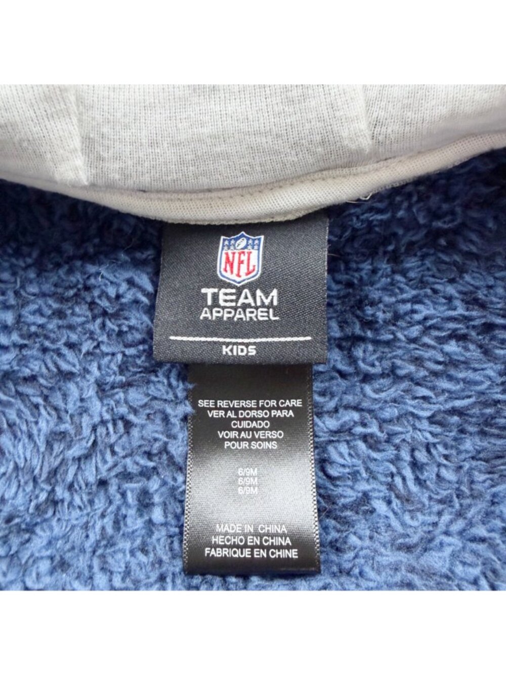 NFL Team Apparel Infant Sherpa Fleece Hooded Coverall Romper 6-9 Months - Picture 2 of 4